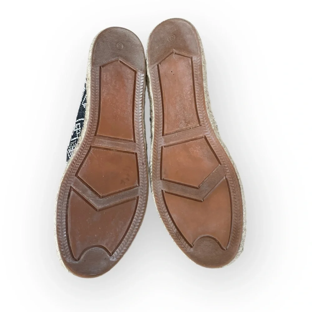 Rebecca Minkoff Gavin Geometric Espadrilles Size 8 Blue Cream Slip On Flats